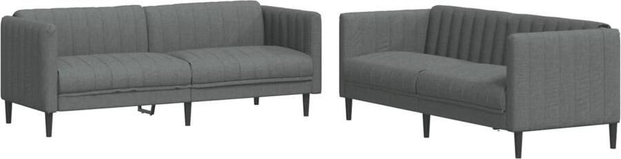 Vida XL vidaXL 2-delige Loungeset stof donkergrijs-VXL-3209239 - Foto 3