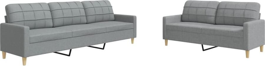 VidaXL 2-delige Loungeset stof lichtgrijs