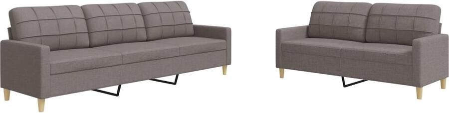 VidaXL Loungeset 2-delig Stof Taupe Modern Design Loungeset Tuinlounge Buitenset Lounge Meubels Relaxstoel