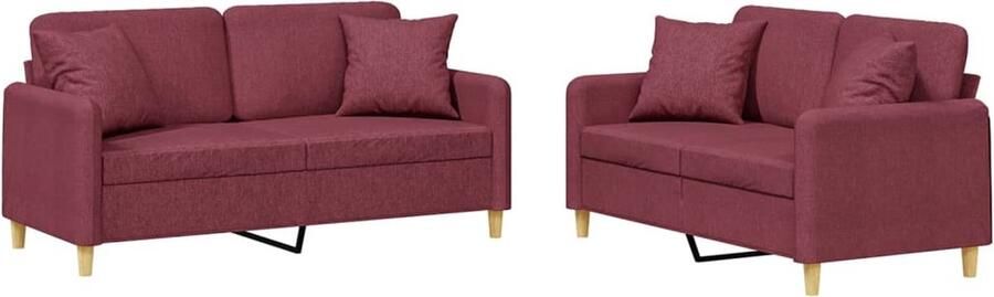 The Living Store Loungeset Rio 2-zitsbank 140 cm Duurzame stof Wijnrood Loungeset 2 Persoons Bank Lounge Meubilair Tuinset Buitmeubel - Foto 2