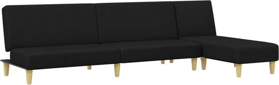 VidaXL -2-delige-Loungeset-stof-zwart - Foto 3