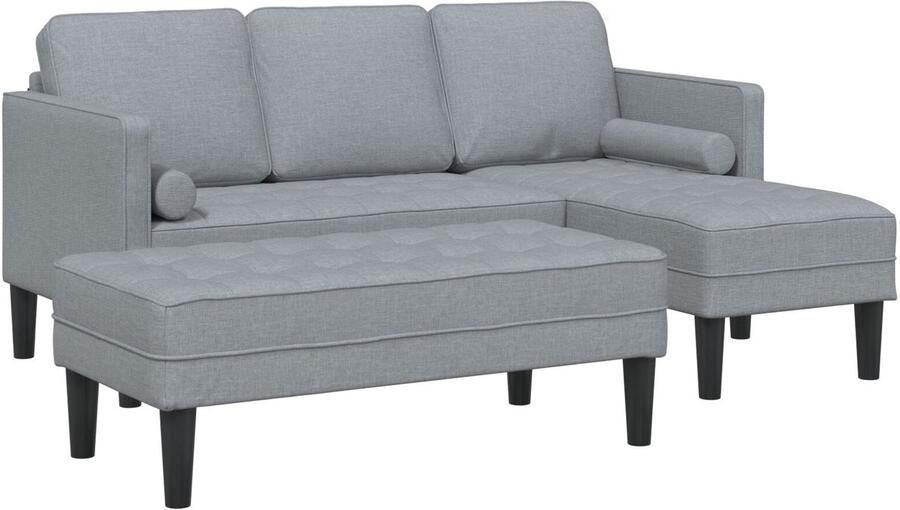 VidaXL 2-delige sofa set met kussens in lichtgrijze stof - Foto 3