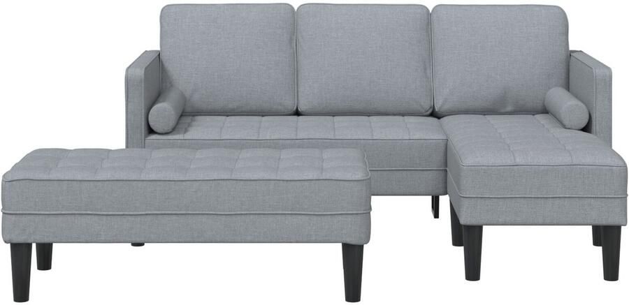 VidaXL 2-delige sofa set met kussens in lichtgrijze stof - Foto 2