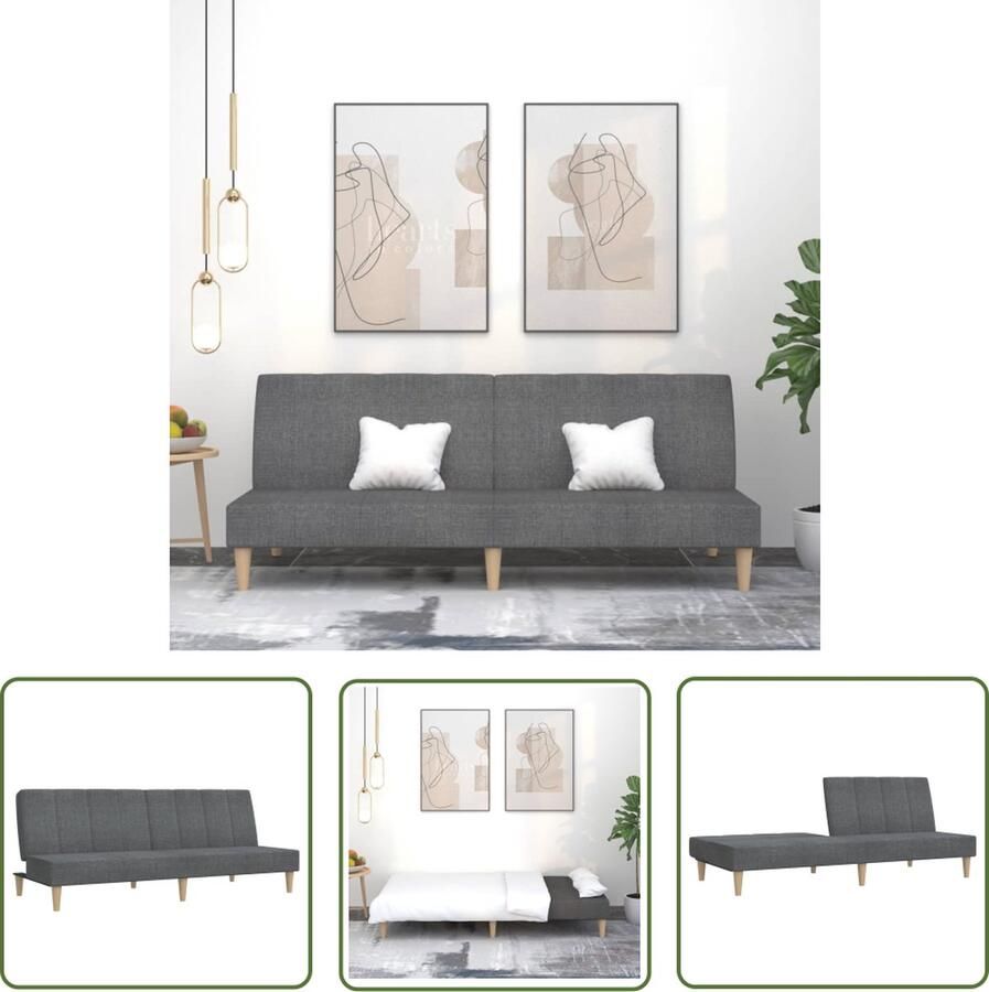 The Living Store Slaapbank 2-zits Lichtgrijs 200x84.5x69 cm Stoffen bekleding Slaapbank 2 Persoons Bed Kanapé Lounge Meubilair Slaapkamermeubels