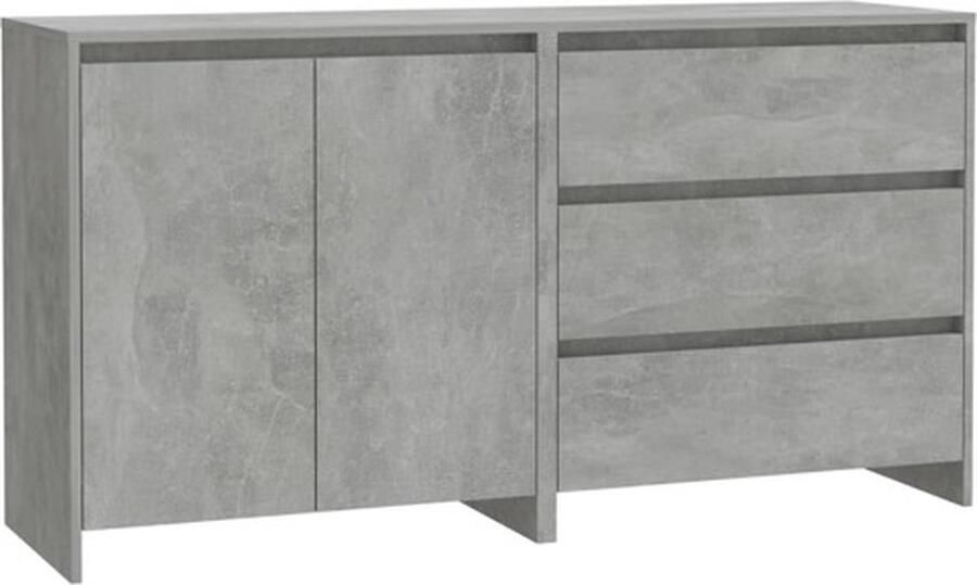 VidaXL -2-st-Dressoirs-bewerkt-hout-betongrijs - Foto 2