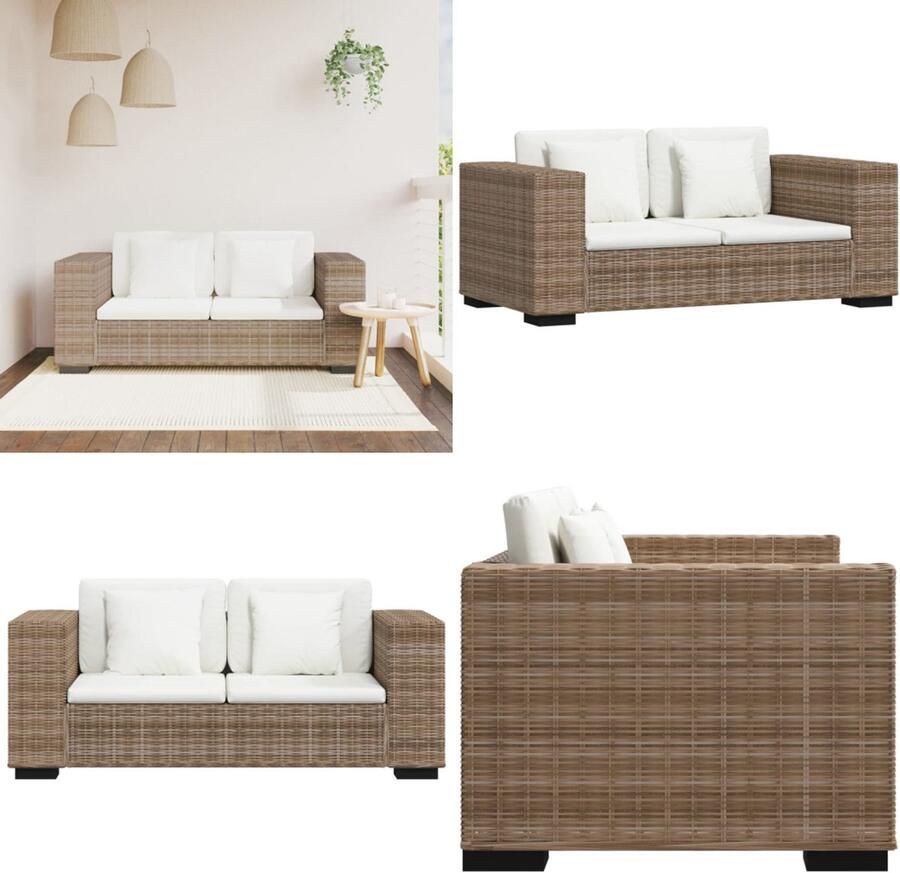 VidaXL 2-zits bankstel rattan 7-delig Bank Banken Zetel Zetels