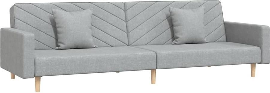 The Living Store Slaapbank Multifunctioneel Logeerbed 220 x 84.5 x 69 cm Lichtgrijs Polyester Slaapbank Tweepersoonsbed Sofa Bed Lounge Bank Guest Bed - Foto 2