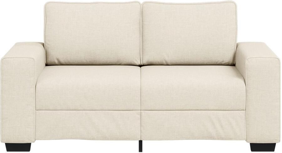 VidaXL Bank Beige Stof 160 x 77 x 82 cm Afneembare Hoezen Loveset