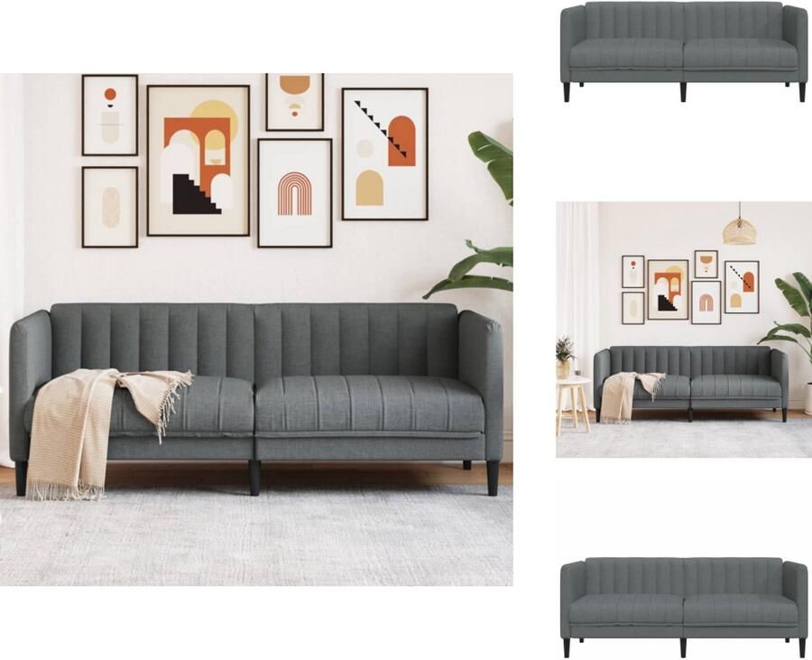 The Living Store Bank 2-zitsbank Donkergrijs Stof 176x76.5x74.5 cm Duurzaam en Comfortabel Tweezitsbank Donkere Meubels Banks Kopen Woonkamerinrichting Stoffen Bank - Foto 2