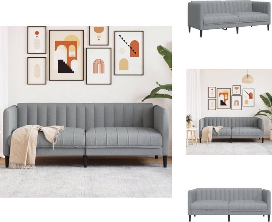 VidaXL 2-zitsbank 2-zitsbanken Bank Loveseat Tweezitsbank stof lichtgrijs