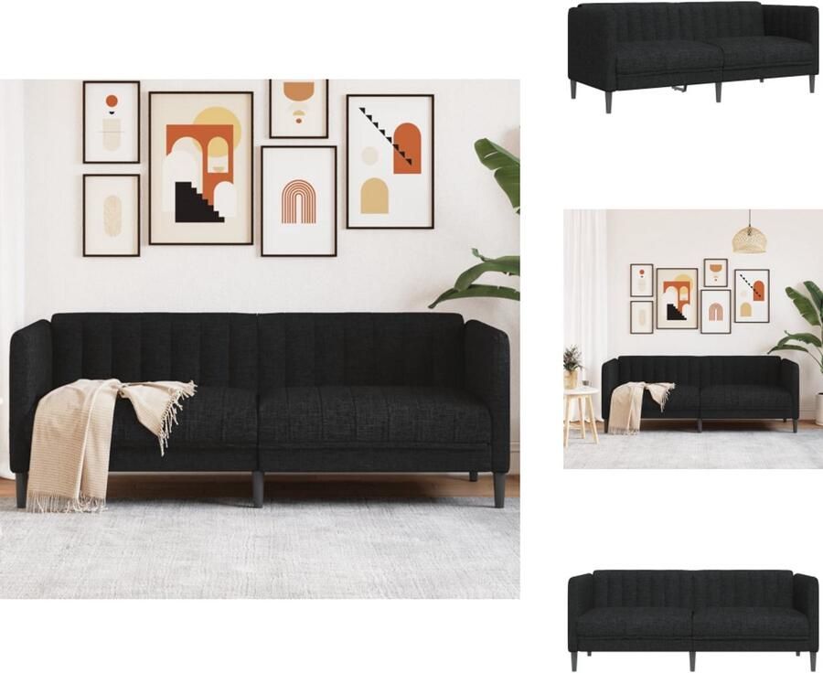 VidaXL 2-zitsbank 2-zitsbanken Bank Loveseat Tweezitsbank stof zwart