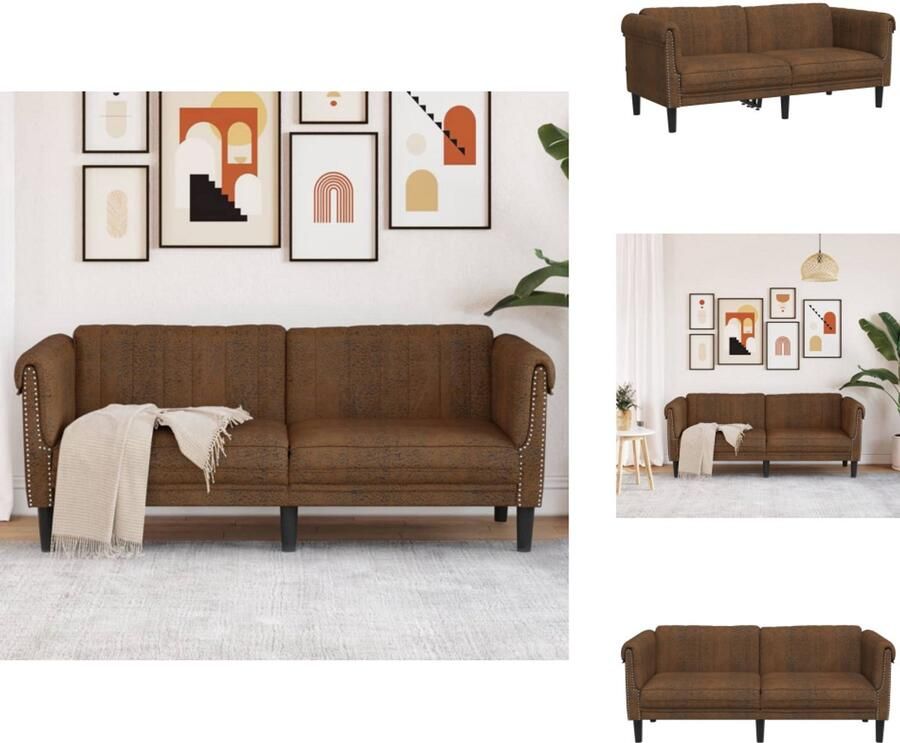 VidaXL 2-zitsbank 2-zitsbanken Bank Sofa Bank 2-zits kunstsuède bruin