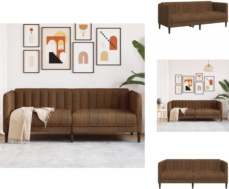 VidaXL 2-zitsbank 2-zitsbanken Bank Sofa Bank 2-zits kunstsuède bruin