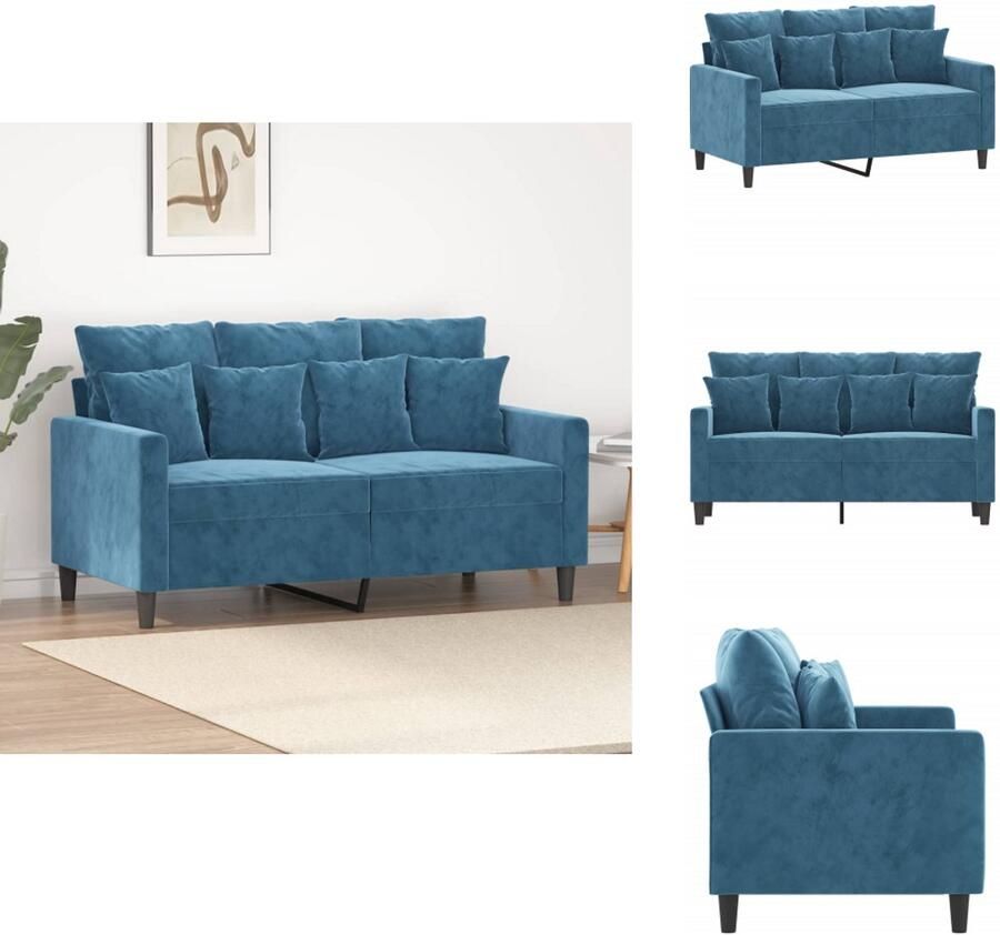 VidaXL 2-zitsbank 2-zitsbanken Bank Sofa Tweezitsbank 120 cm fluweel blauw