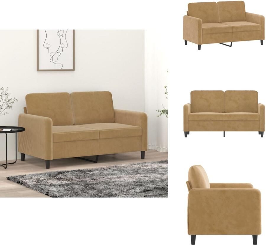 VidaXL 2-zitsbank 2-zitsbanken Bank Sofa Tweezitsbank 120 cm fluweel bruin