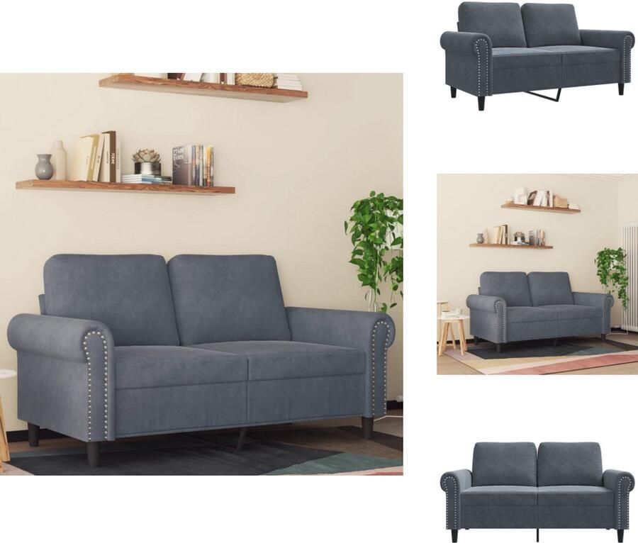 VidaXL 2-zitsbank 2-zitsbanken Bank Sofa Tweezitsbank 120 cm fluweel donkergrijs