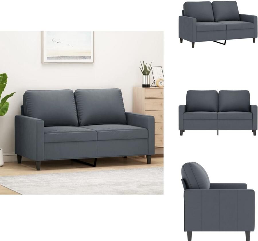 VidaXL 2-zitsbank 2-zitsbanken Bank Sofa Tweezitsbank 120 cm fluweel donkergrijs - Foto 2