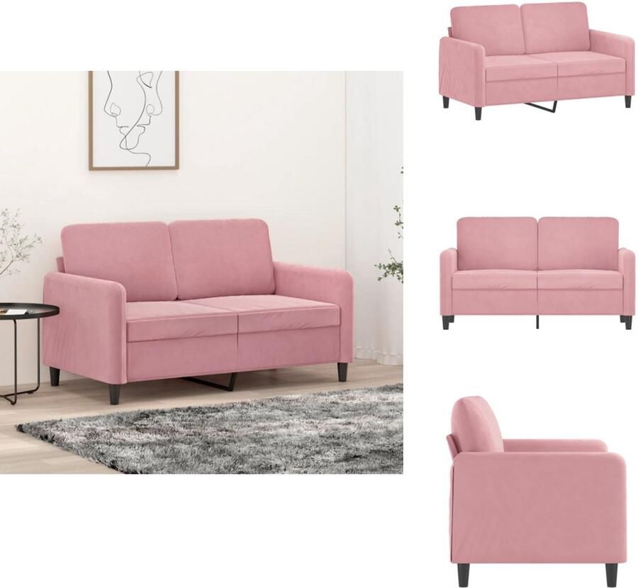VidaXL 2-zitsbank 2-zitsbanken Bank Sofa Tweezitsbank 120 cm fluweel roze