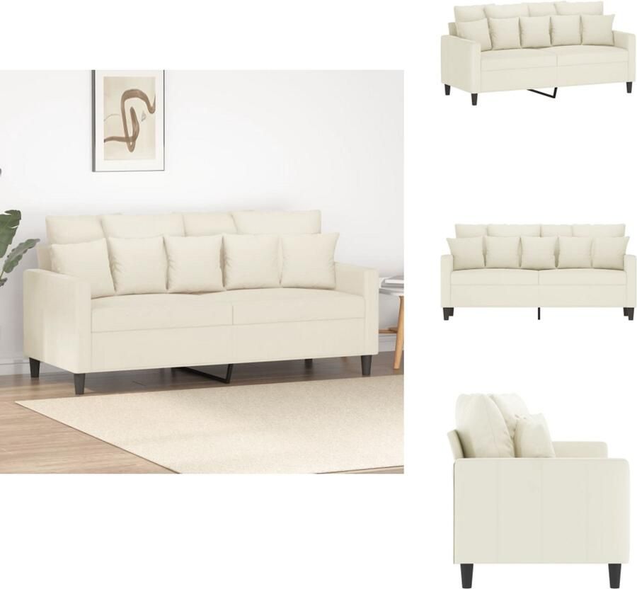 VidaXL 2-zitsbank 2-zitsbanken Bank Sofa Tweezitsbank 140 cm fluweel crèmekleurig - Foto 2