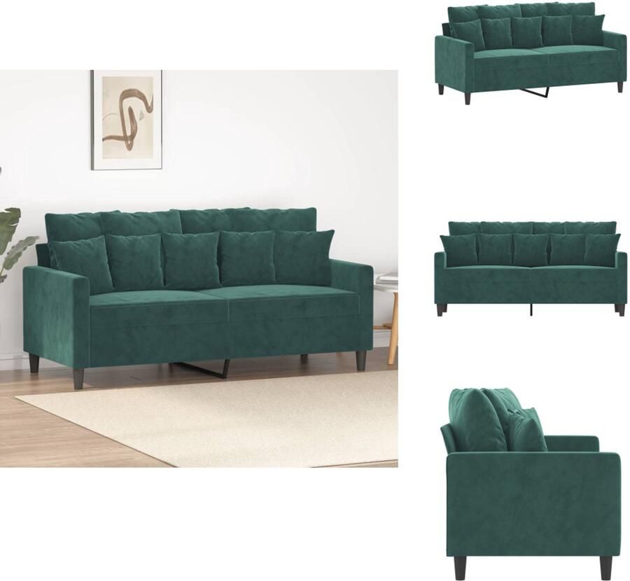 VidaXL 2-zitsbank 2-zitsbanken Bank Sofa Tweezitsbank 140 cm fluweel donkergroen