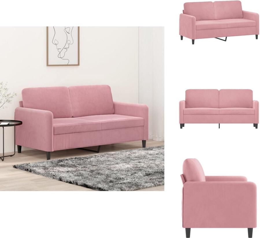 VidaXL 2-zitsbank 2-zitsbanken Bank Sofa Tweezitsbank 140 cm fluweel roze