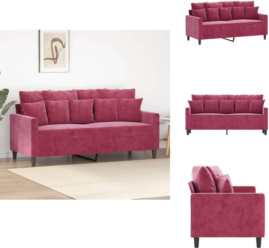 VidaXL 2-zitsbank 2-zitsbanken Bank Sofa Tweezitsbank 140 cm fluweel wijnrood