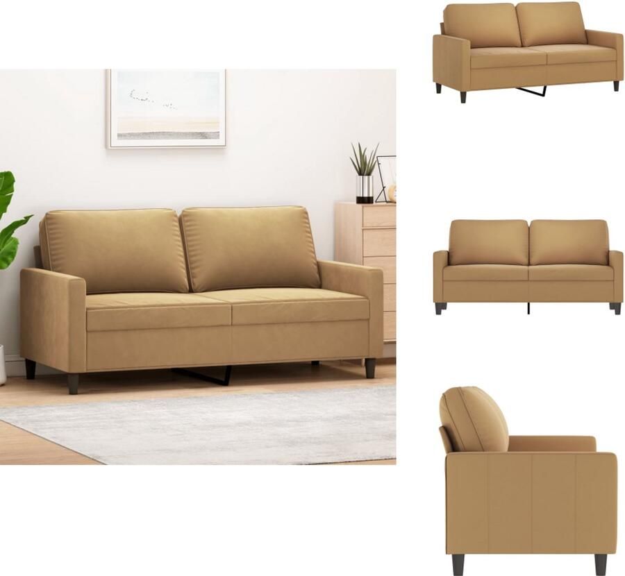 VidaXL 2-zitsbank 2-zitsbanken Bank Sofa Tweezitsbank 140 cm stof bruin