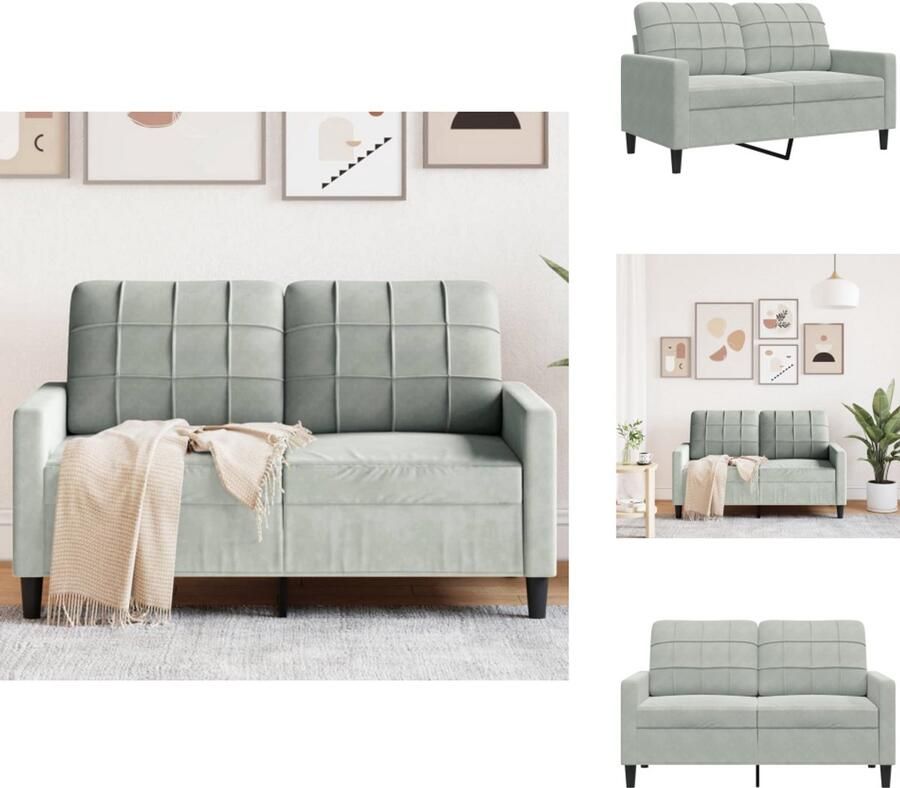 VidaXL 2-zitsbank 2-zitsbanken Bank Tweezitsbank 120 cm fluweel lichtgrijs