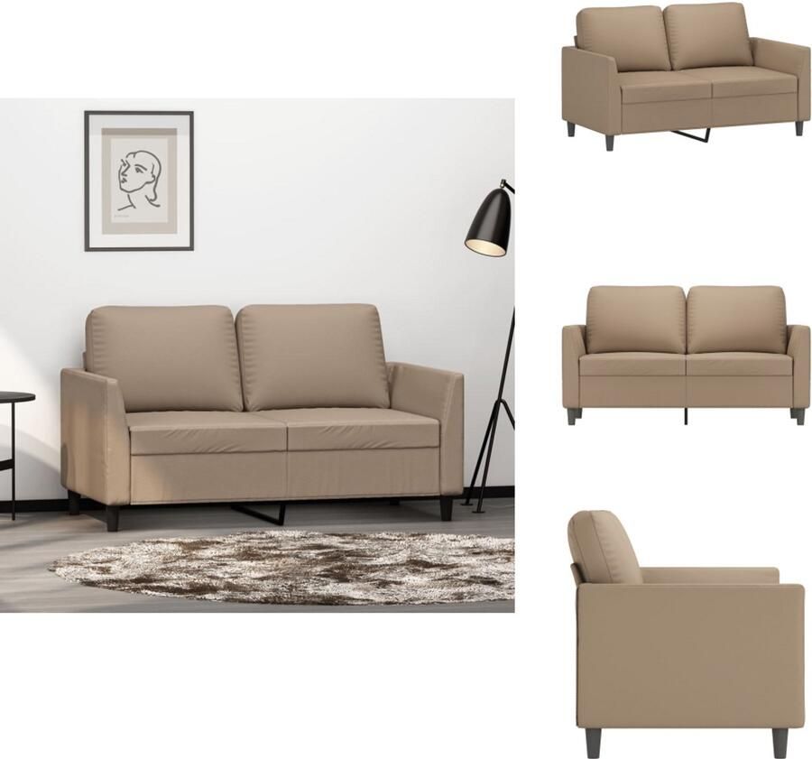 VidaXL 2-zitsbank 2-zitsbanken Bank Tweezitsbank 120 cm kunstleer cappuccinokleurig