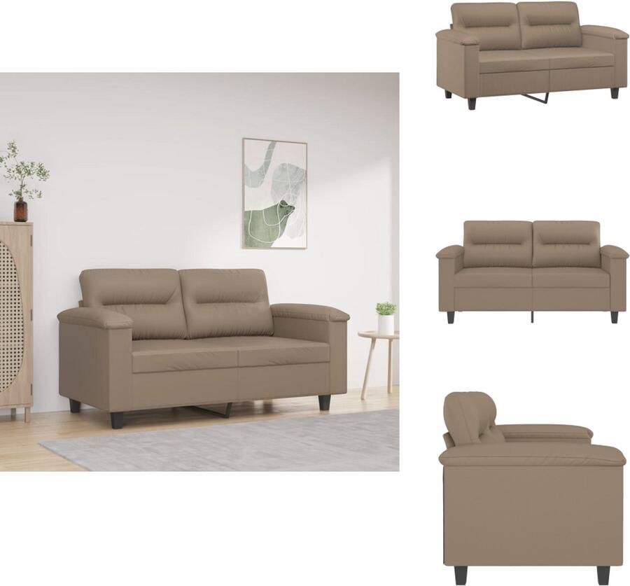 VidaXL 2-zitsbank 2-zitsbanken Bank Tweezitsbank 120 cm kunstleer cappuccinokleurig - Foto 2