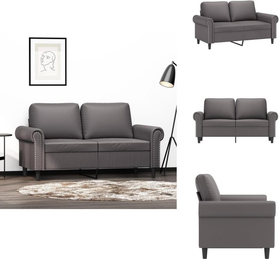 VidaXL 2-zitsbank 2-zitsbanken Bank Tweezitsbank 120 cm kunstleer grijs