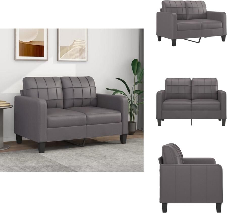 VidaXL 2-zitsbank 2-zitsbanken Bank Tweezitsbank 120 cm kunstleer grijs