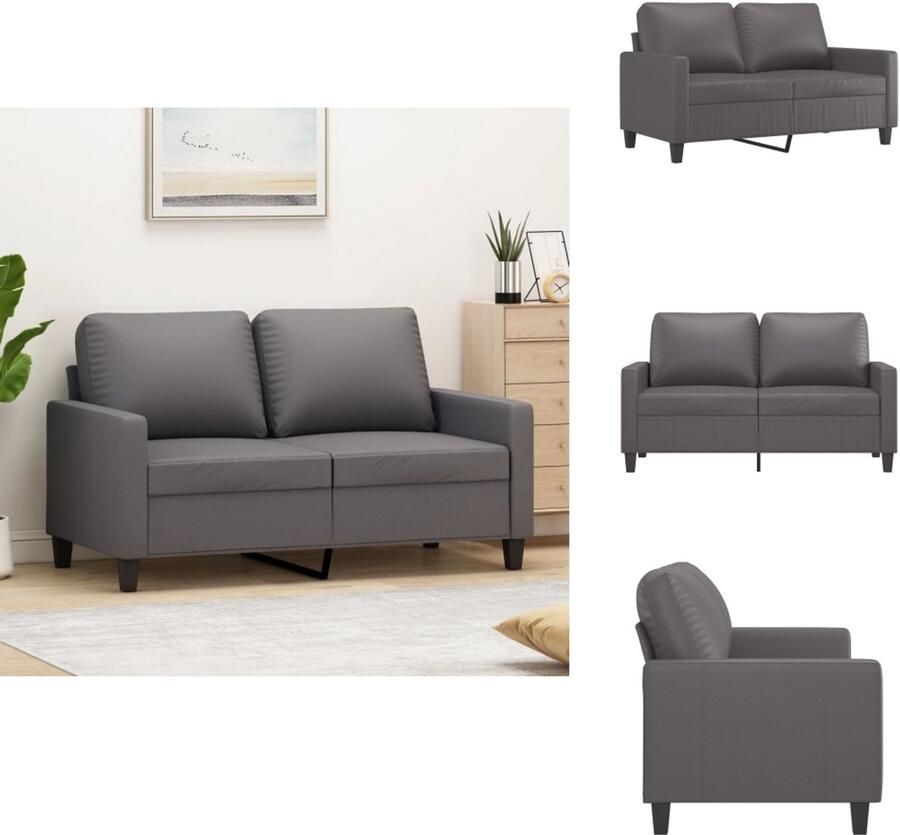 VidaXL 2-zitsbank 2-zitsbanken Bank Tweezitsbank 120 cm kunstleer grijs