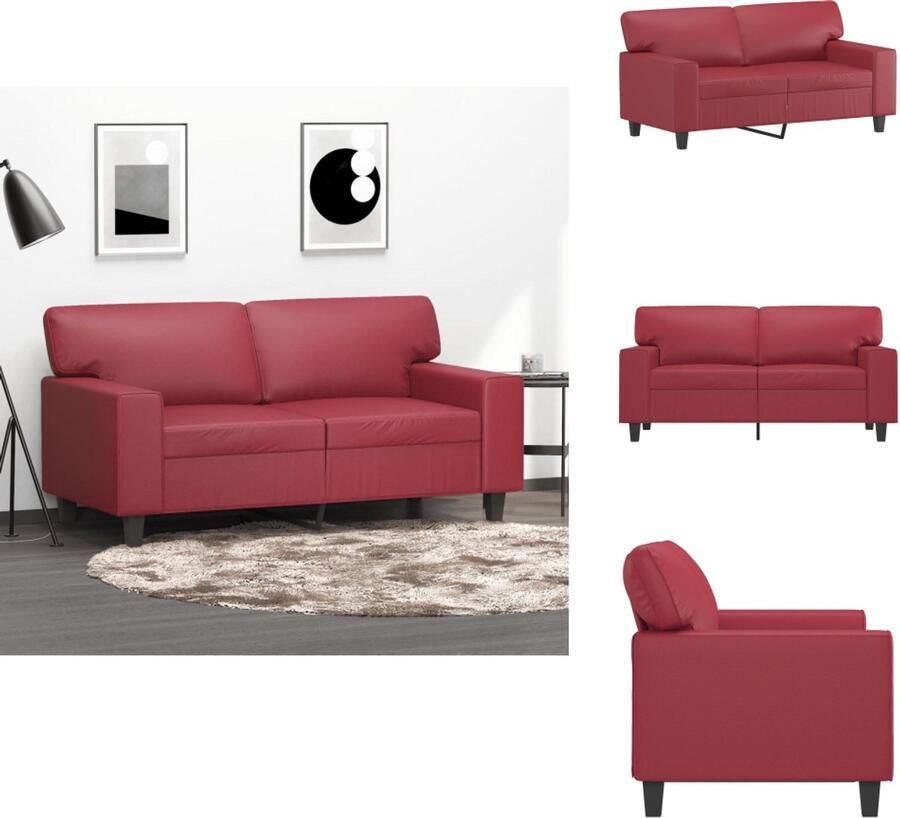 VidaXL 2-zitsbank 2-zitsbanken Bank Tweezitsbank 120 cm kunstleer wijnrood