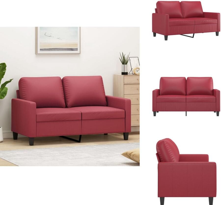 VidaXL 2-zitsbank 2-zitsbanken Bank Tweezitsbank 120 cm kunstleer wijnrood