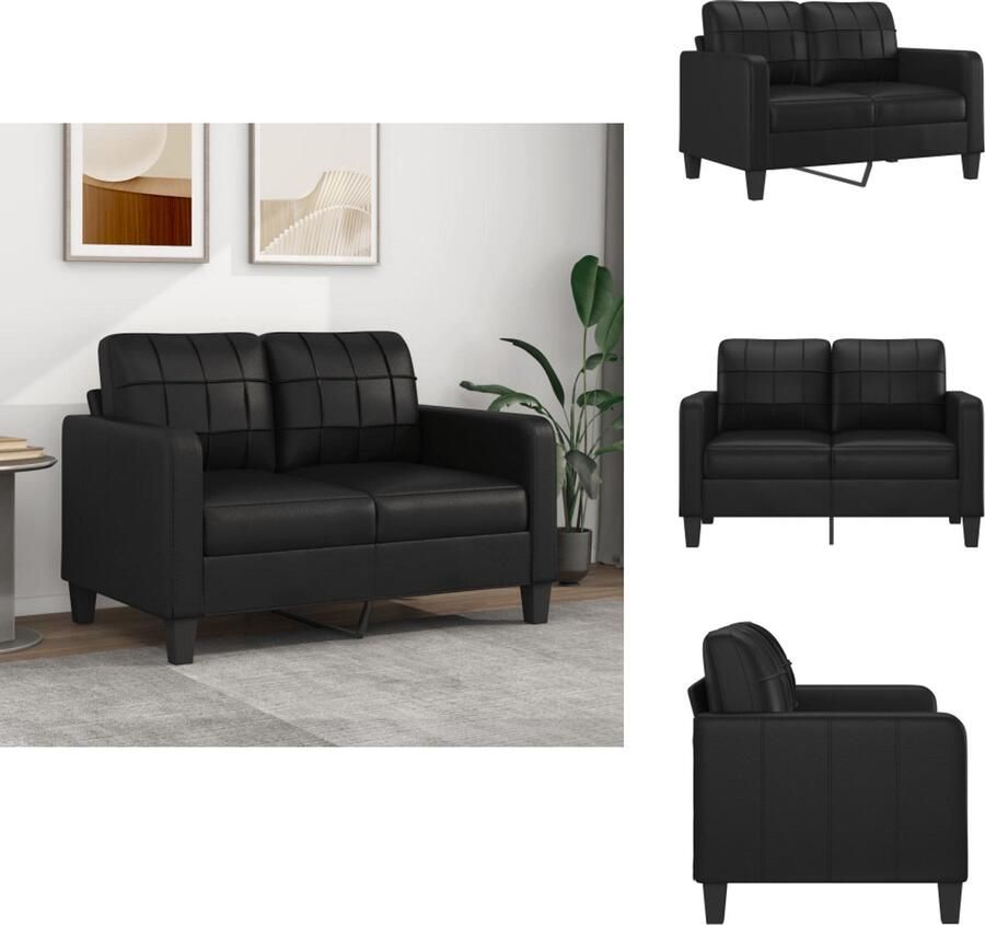 VidaXL 2-zitsbank 2-zitsbanken Bank Tweezitsbank 120 cm kunstleer zwart