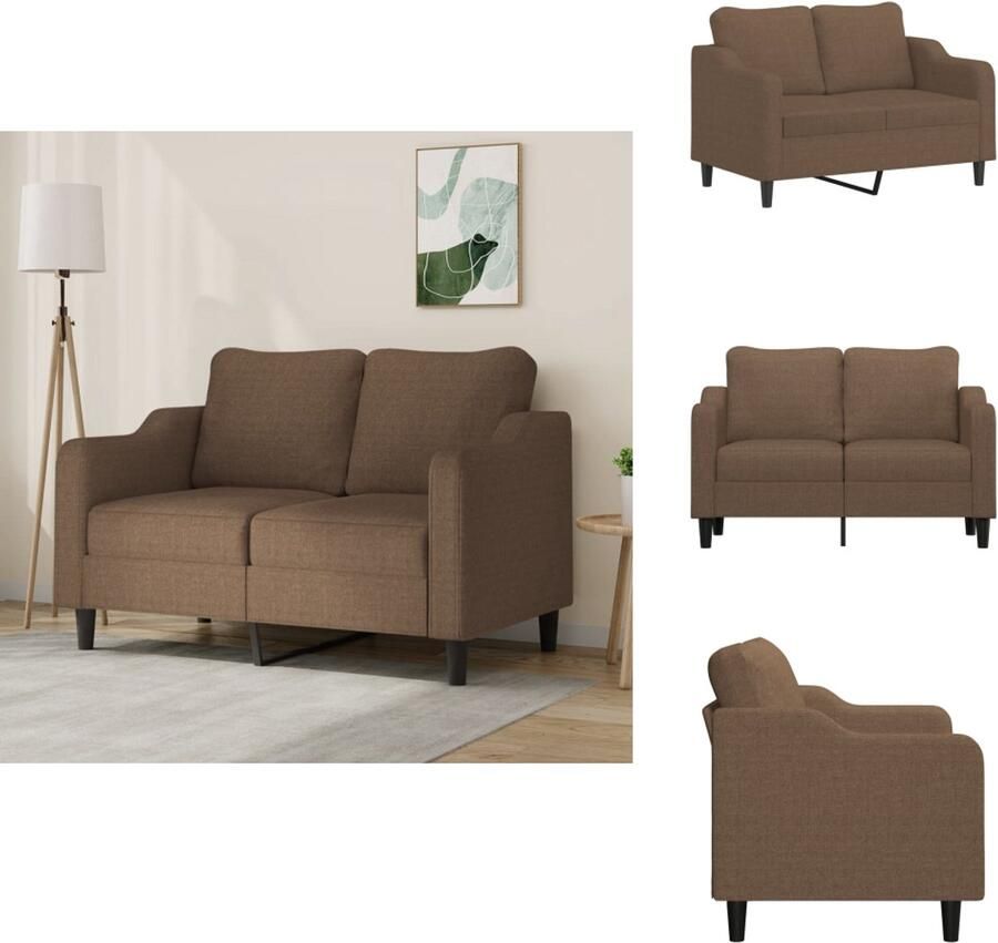 VidaXL 2-zitsbank 2-zitsbanken Bank Tweezitsbank 120 cm stof bruin