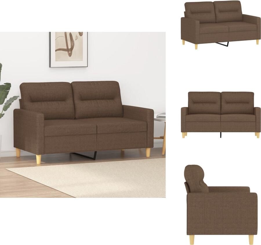 VidaXL 2-zitsbank 2-zitsbanken Bank Tweezitsbank 120 cm stof bruin