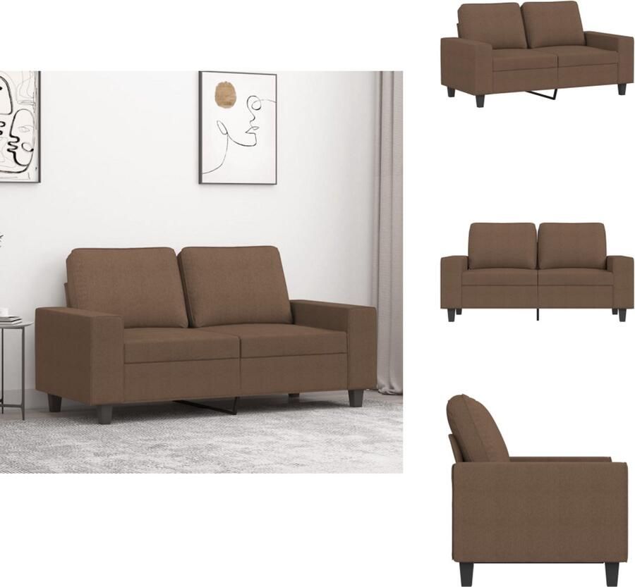VidaXL 2-zitsbank 2-zitsbanken Bank Tweezitsbank 120 cm stof bruin
