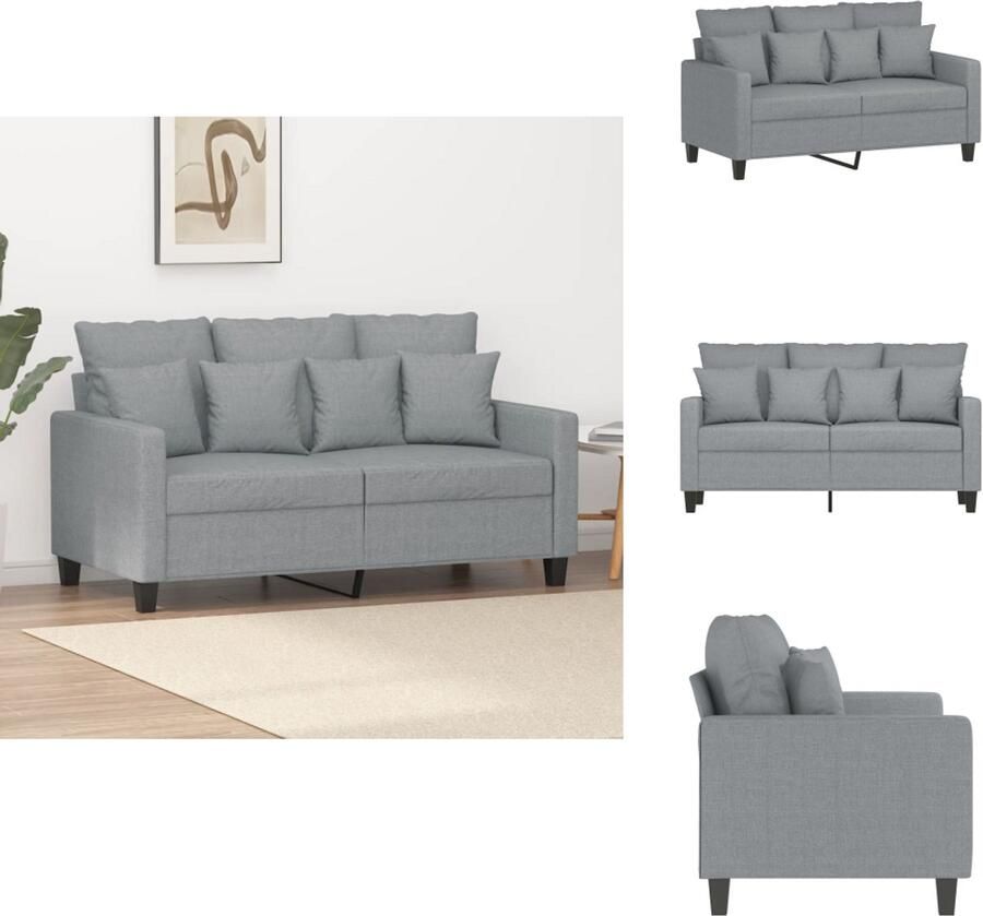 VidaXL 2-zitsbank 2-zitsbanken Bank Tweezitsbank 120 cm stof lichtgrijs