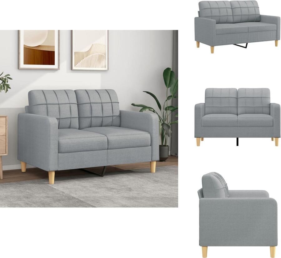 The Living Store 2-Zitsbank Lichtgrijs 138x77x80 cm Duurzame stof Stevig frame Comfortabele zitervaring Tweezitsbank Sofa Bankstellen Grijs Sofa Stoffen Bank - Foto 2
