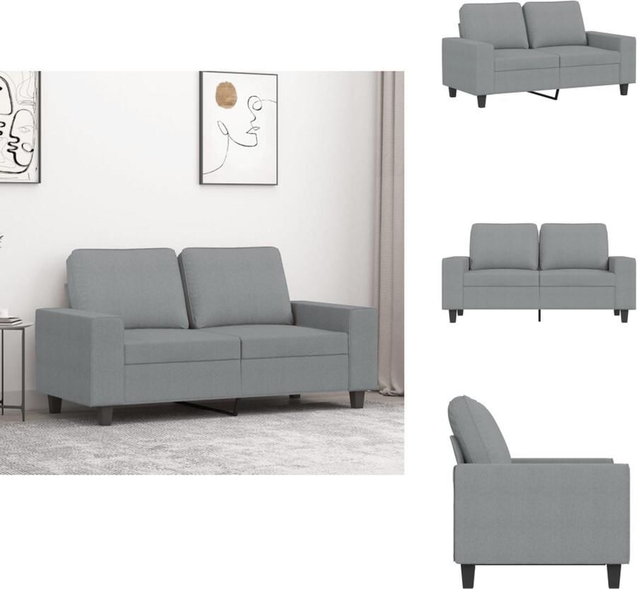 VidaXL 2-zitsbank 2-zitsbanken Bank Tweezitsbank 120 cm stof lichtgrijs