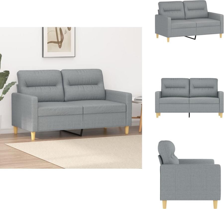 VidaXL 2-zitsbank 2-zitsbanken Bank Tweezitsbank 120 cm stof lichtgrijs