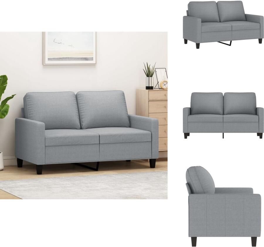 VidaXL 2-zitsbank 2-zitsbanken Bank Tweezitsbank 120 cm stof lichtgrijs