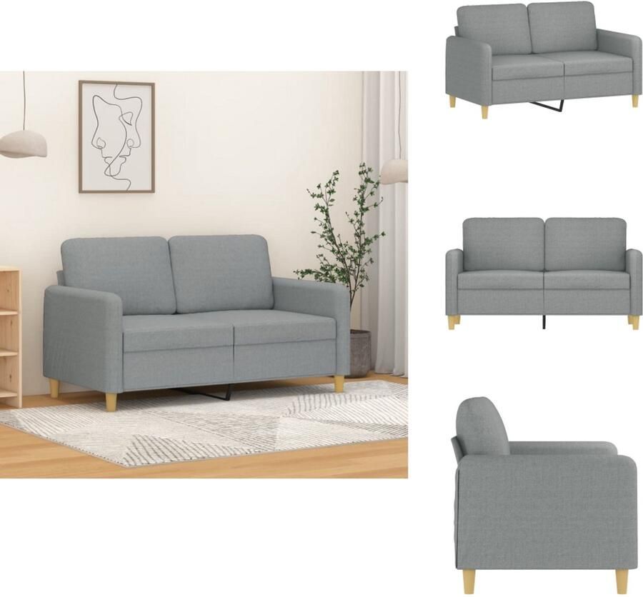 VidaXL 2-zitsbank 2-zitsbanken Bank Tweezitsbank 120 cm stof lichtgrijs