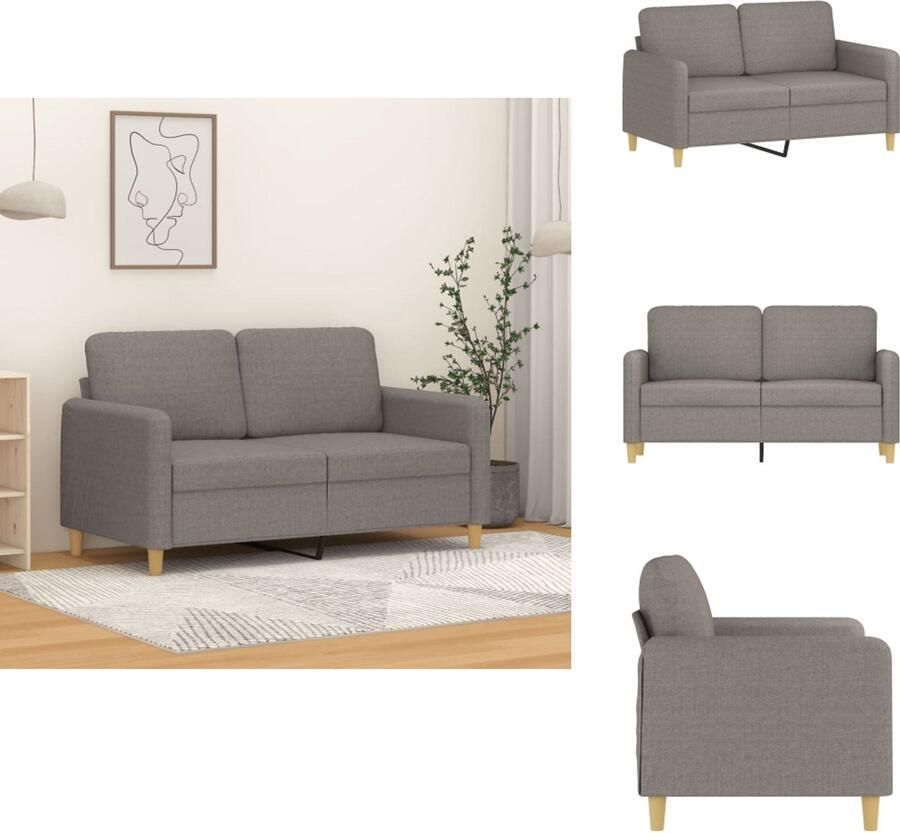VidaXL 2-zitsbank 2-zitsbanken Bank Tweezitsbank 120 cm stof taupe
