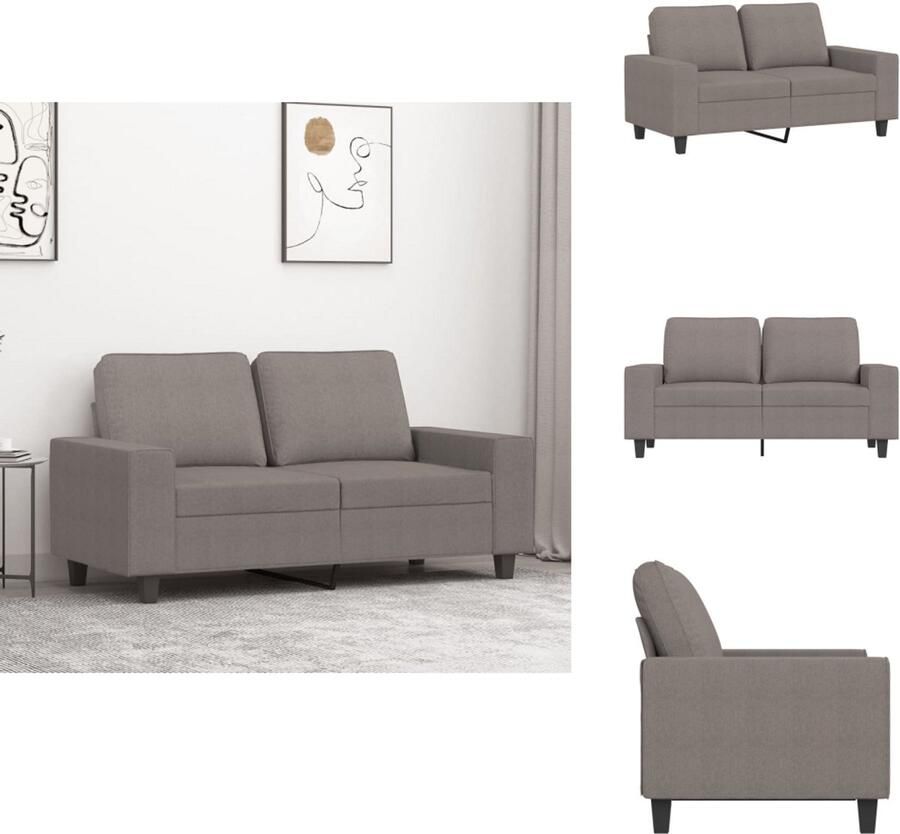 VidaXL 2-zitsbank 2-zitsbanken Bank Tweezitsbank 120 cm stof taupe