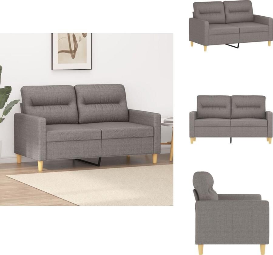 VidaXL 2-zitsbank 2-zitsbanken Bank Tweezitsbank 120 cm stof taupe