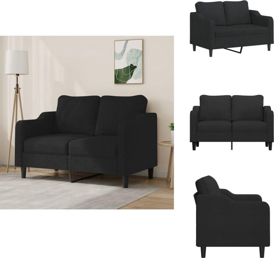 VidaXL 2-zitsbank 2-zitsbanken Bank Tweezitsbank 120 cm stof zwart