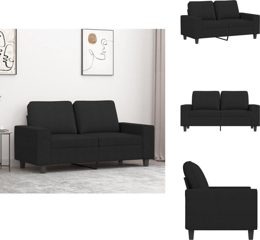 VidaXL 2-zitsbank 2-zitsbanken Bank Tweezitsbank 120 cm stof zwart